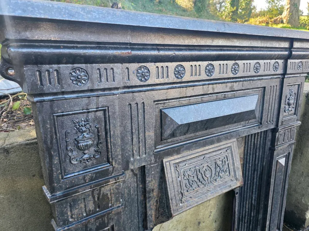 Antique cast iron fireplace - Image 2