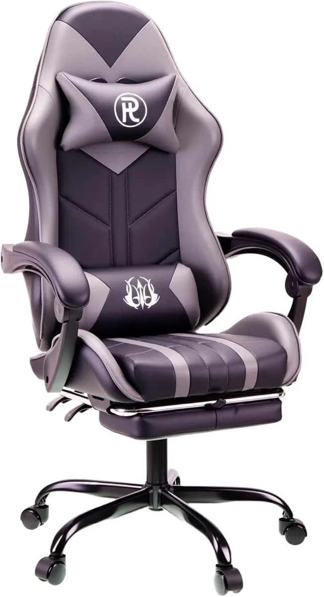 Gaming Chair with Footrest Lumbar Support - Image 1