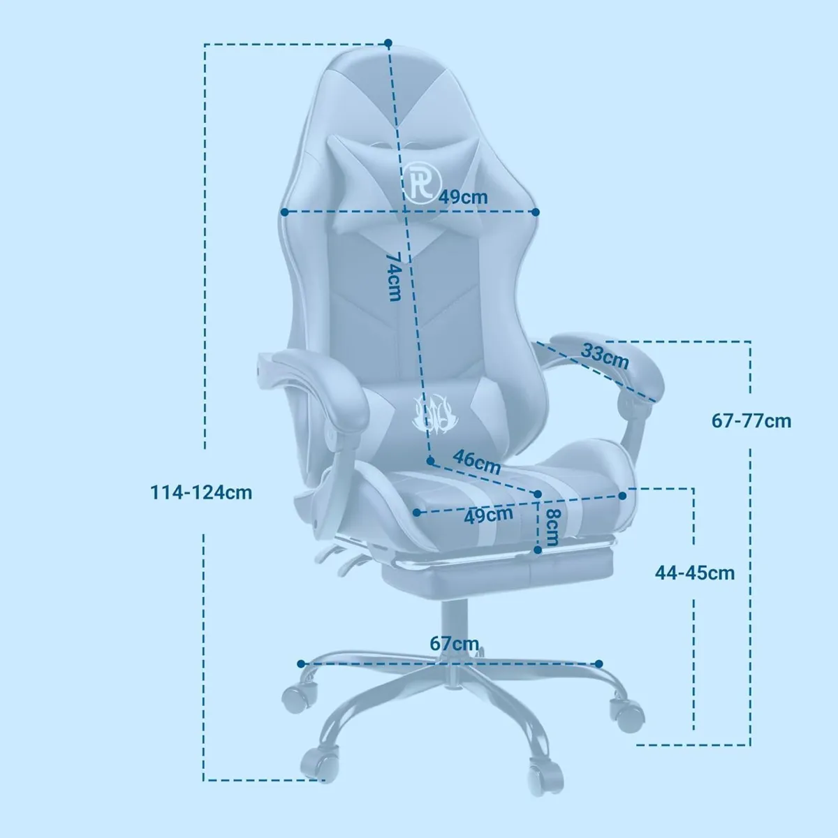Gaming Chair with Footrest Lumbar Support - Image 3