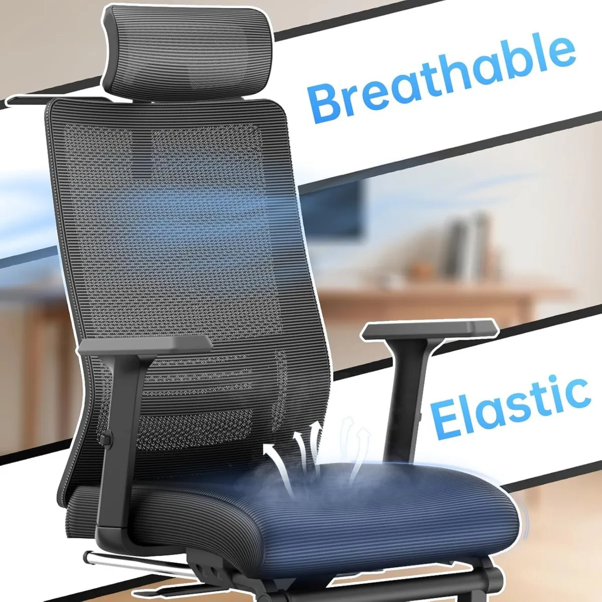 Ergonomic Office Chair with Footrest 145degrees - Image 4