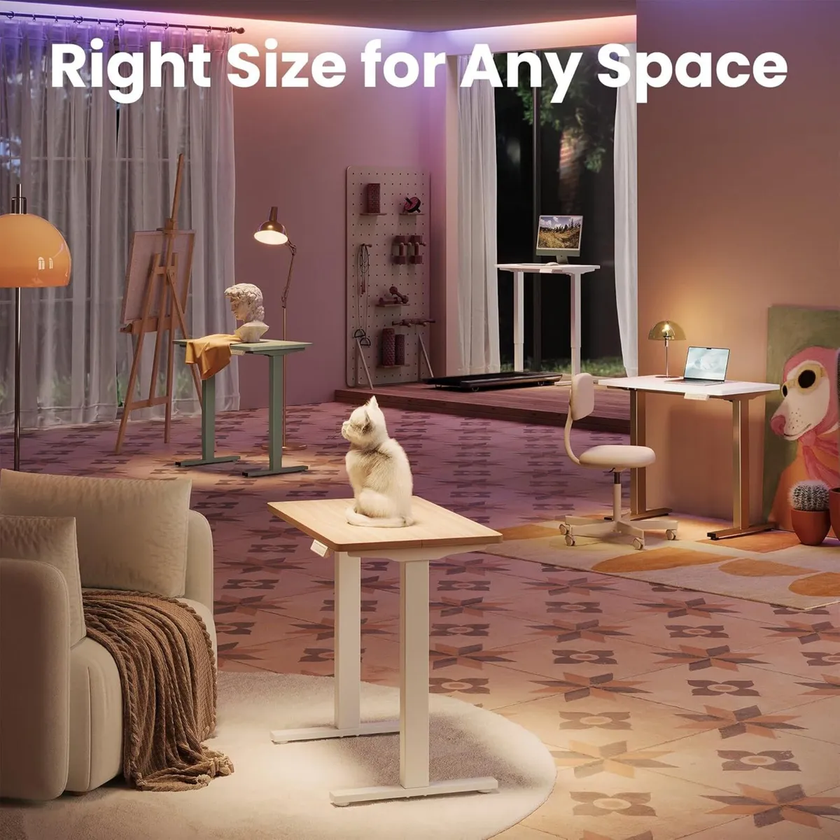 80cm Small Electric Standing Desk Adjustable - Image 2