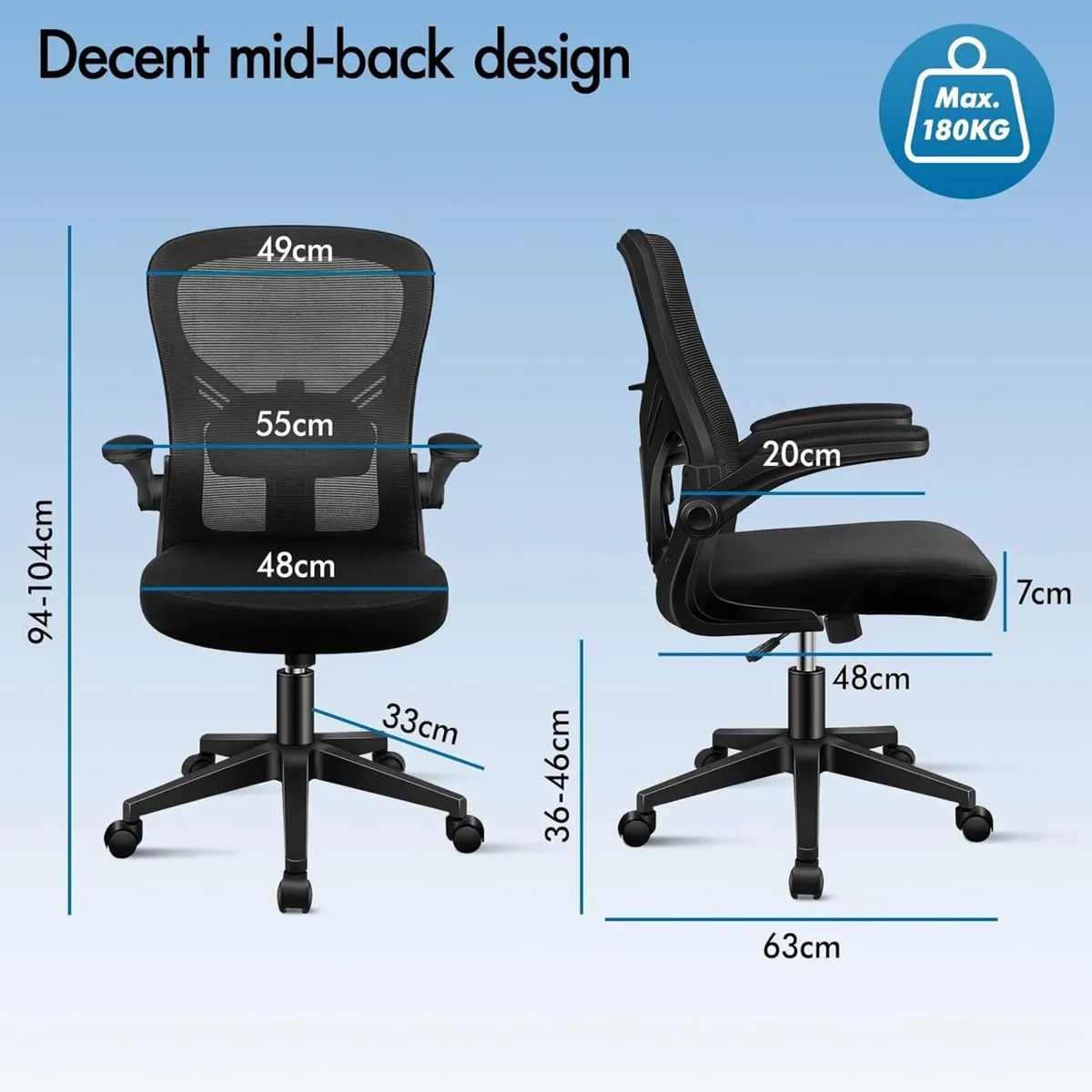 Mesh Office Chair with Adjustable Lumbar Support - Image 2