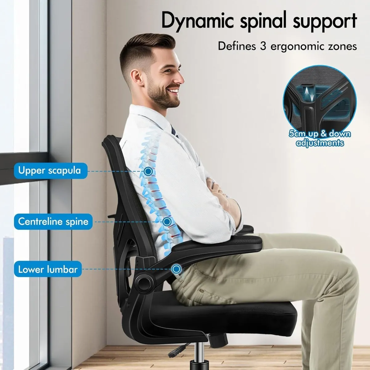 Mesh Office Chair with Adjustable Lumbar Support - Image 3
