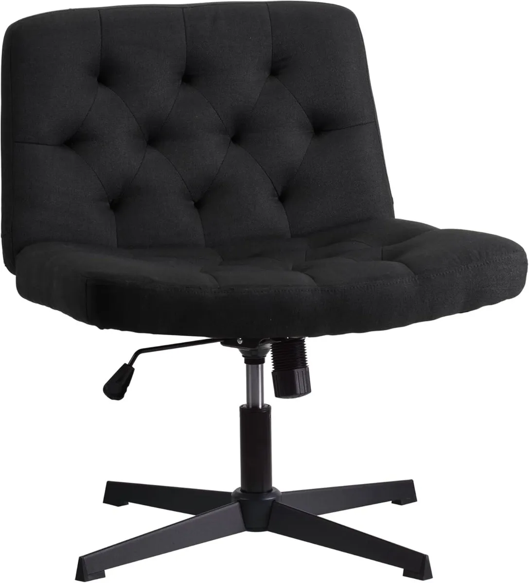 Armless Desk Chair Cross legged Vanity with Wide - Image 1