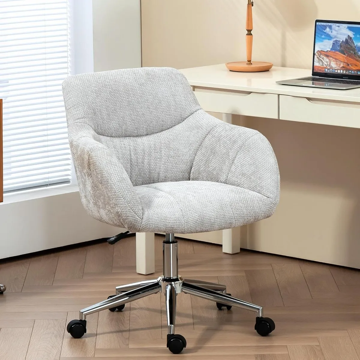 Upholstered Home Office Desk Chairs with Adjustabl - Image 1