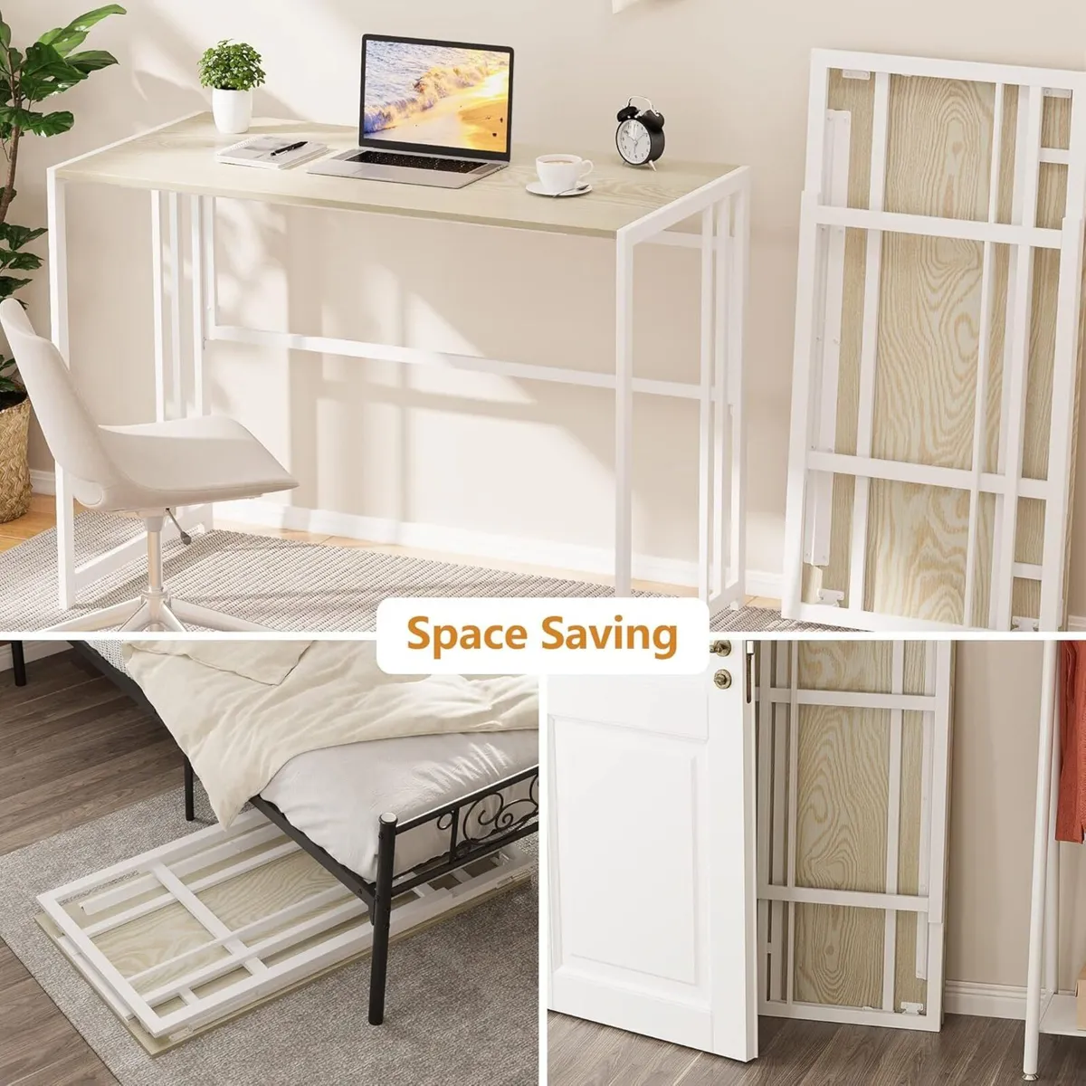 Folding Computer Desk for Home Office No-Assembly - Image 4