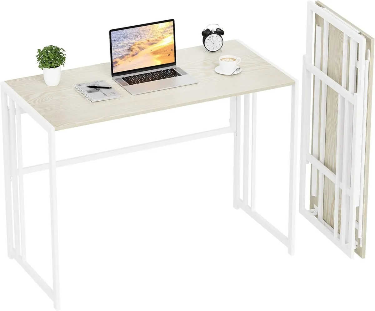 Folding Computer Desk for Home Office No-Assembly - Image 1