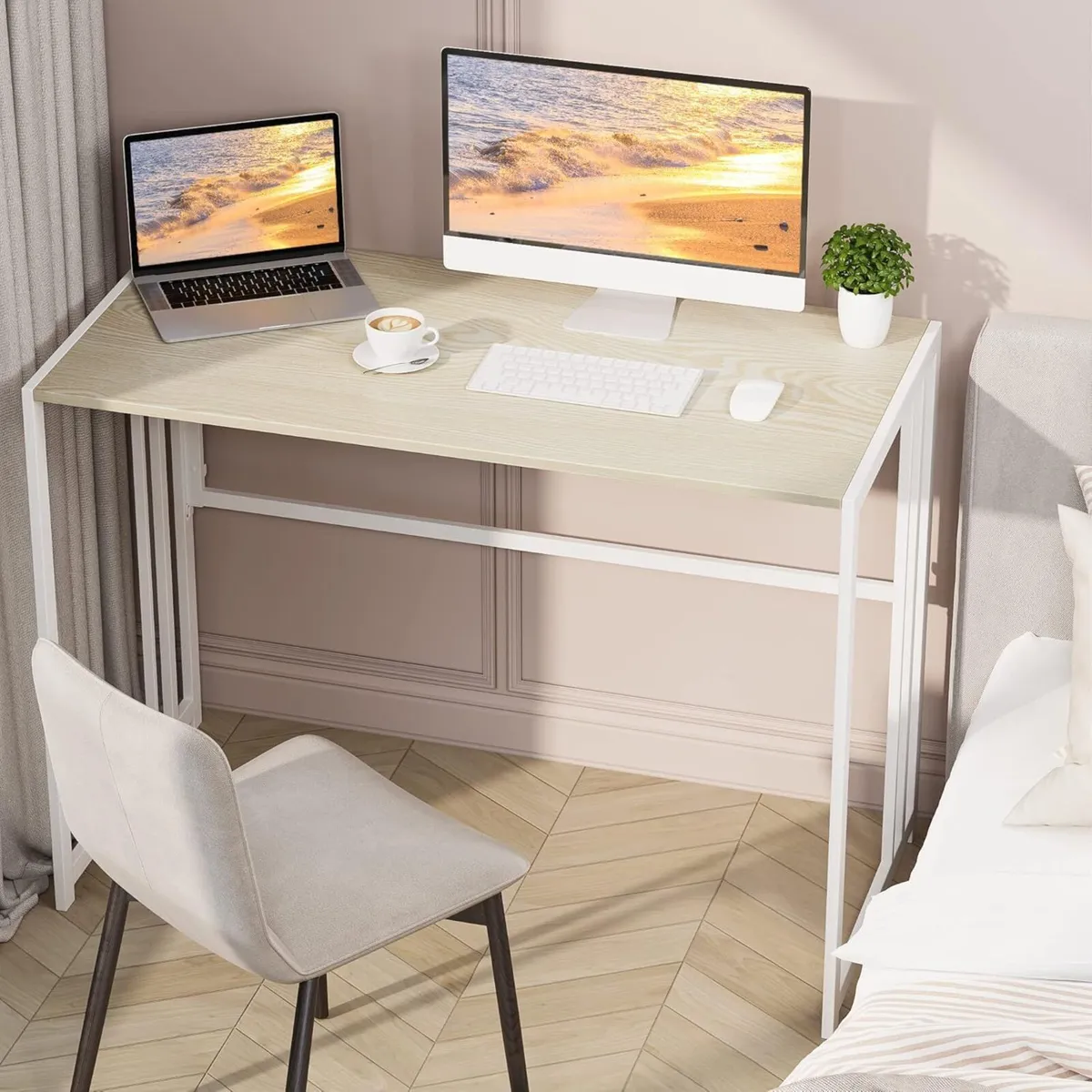 Folding Computer Desk for Home Office No-Assembly - Image 2
