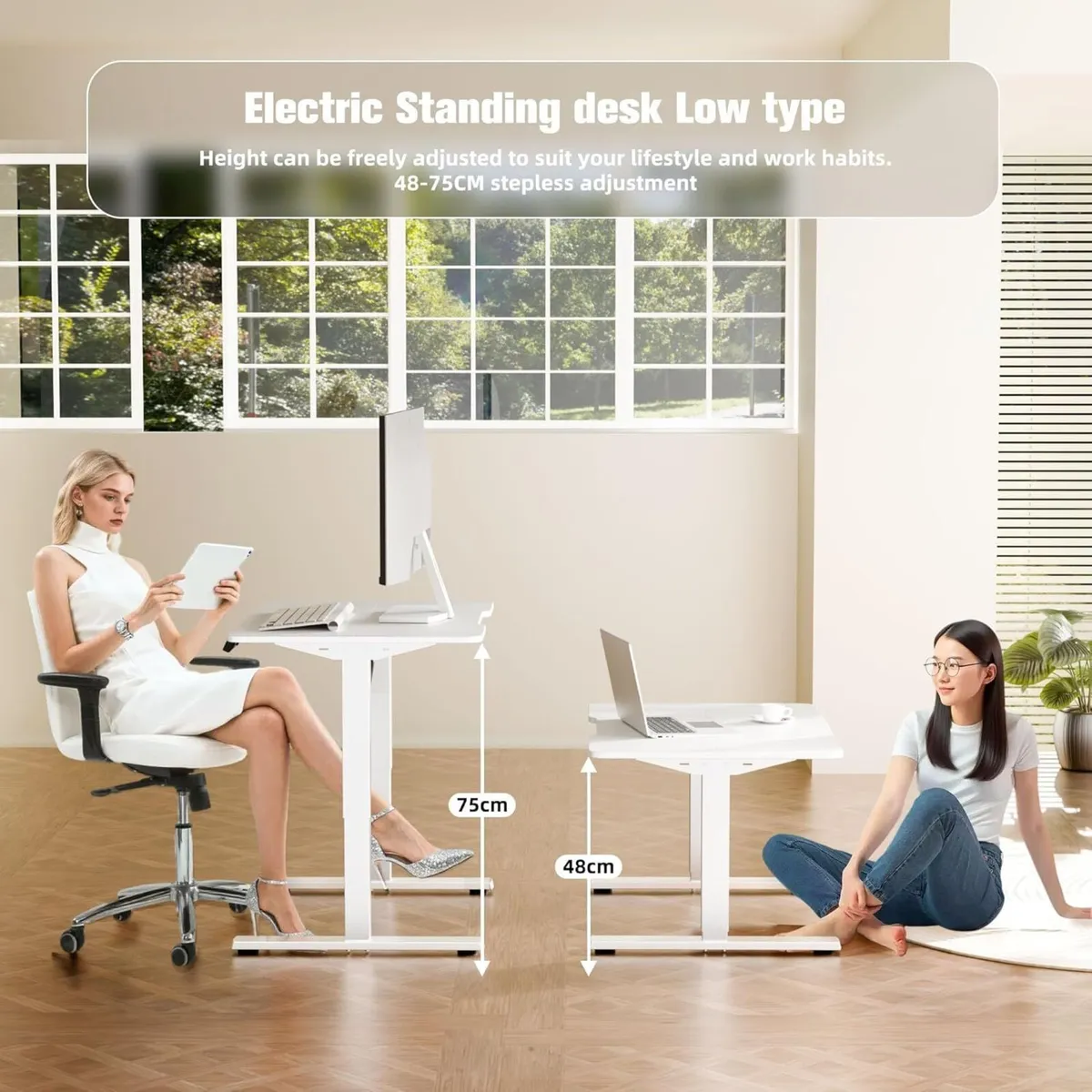Electric Standing Desk 80x60 cm Low Height 48-75 - Image 4