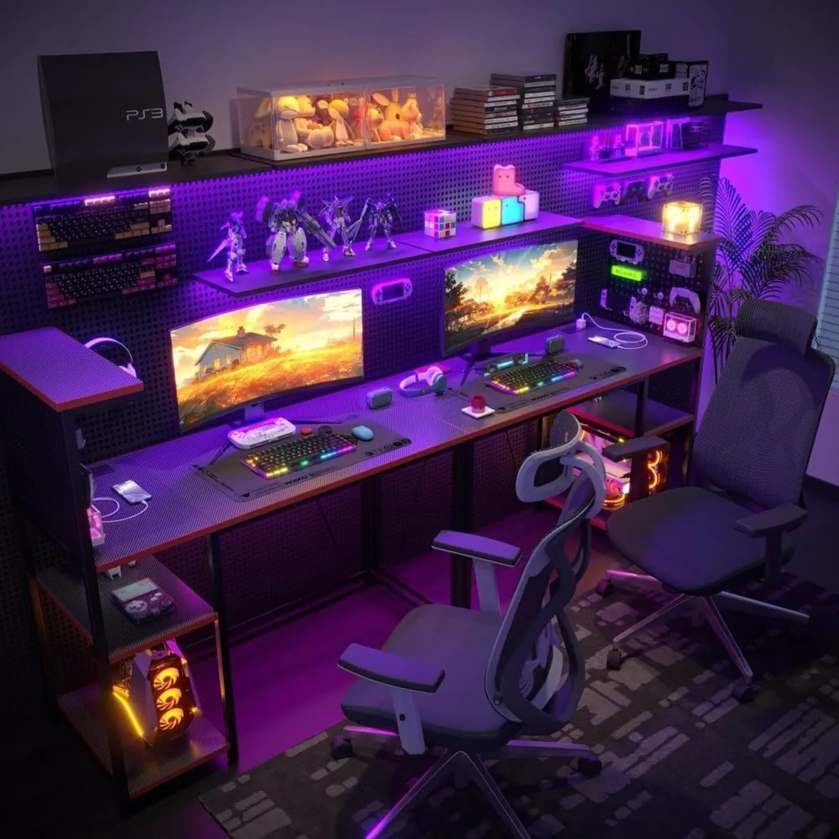 Gaming Desk 100 x 50 cm with Pegboard Power - Image 3