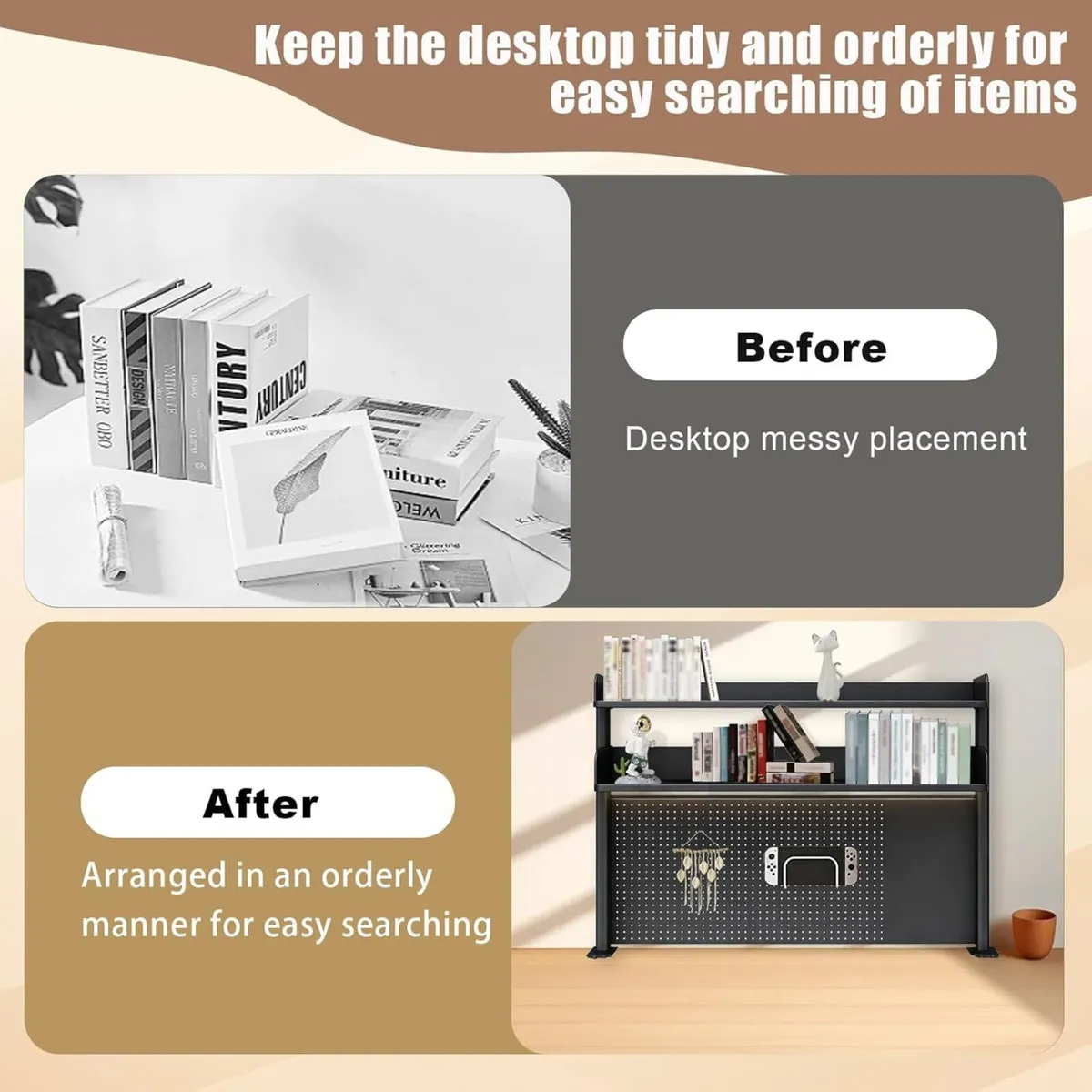 100cm Clamp On Desk Shelf Organiser Adjustable - Image 4