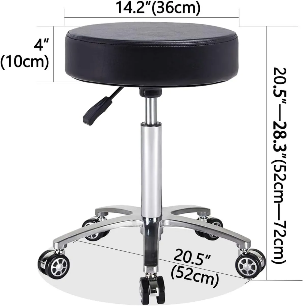 Massage Stool Chair on Wheels for Beauty Kitchen - Image 2