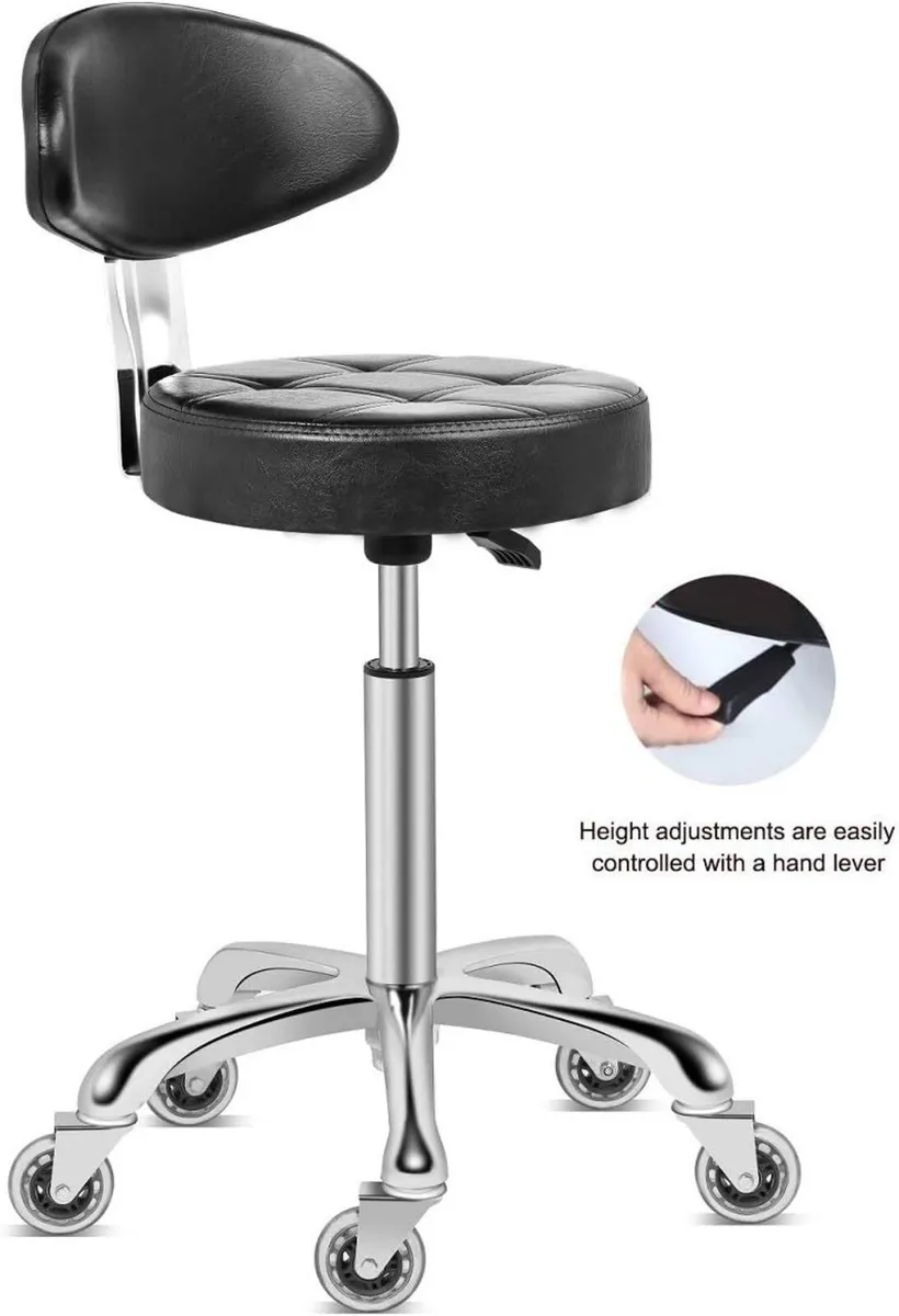 Rolling Stool Chair with Smooth-rolling Dual-wheel - Image 3