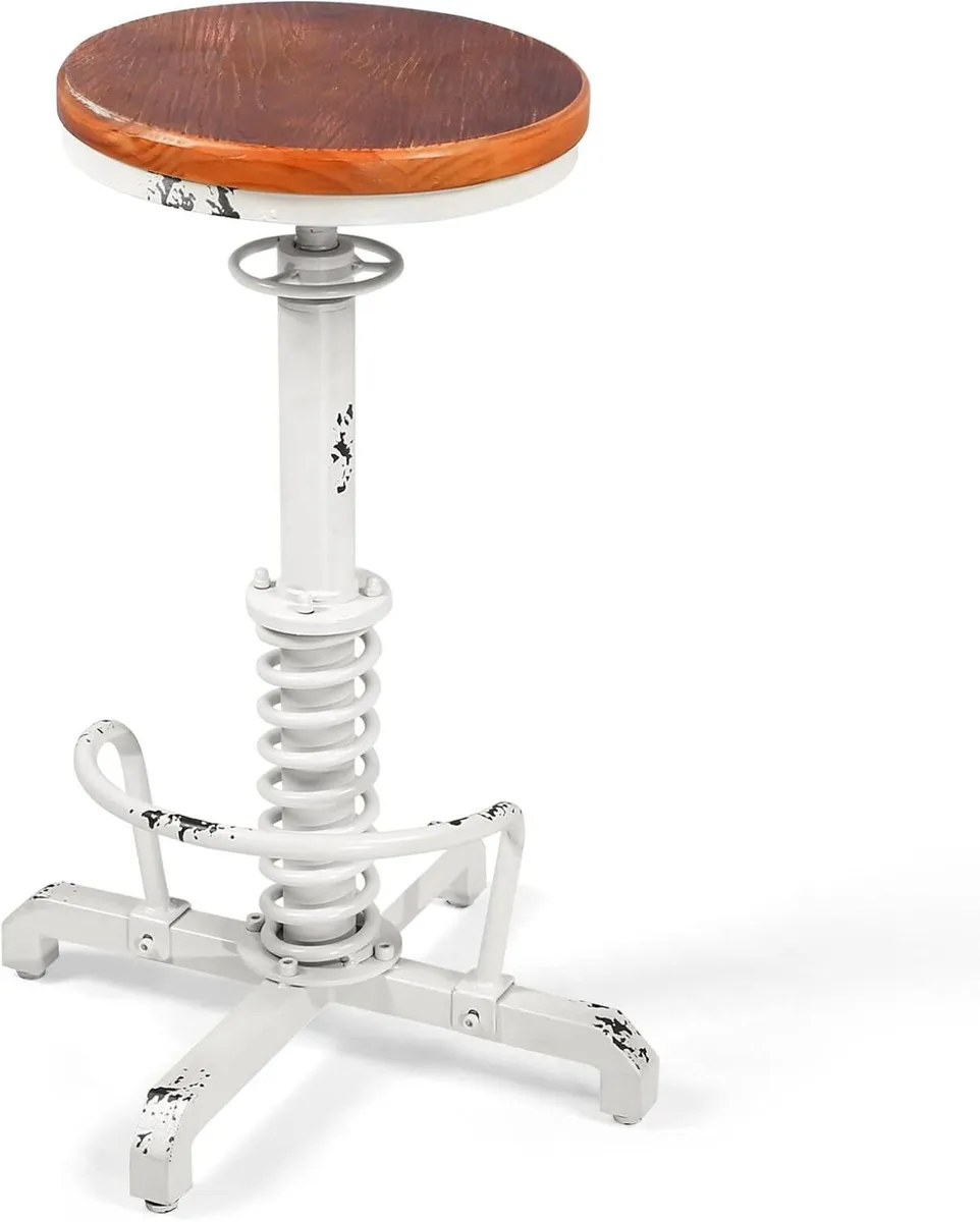 Vintage Industrial Bar Stool 24-28 Inch Height - Image 1