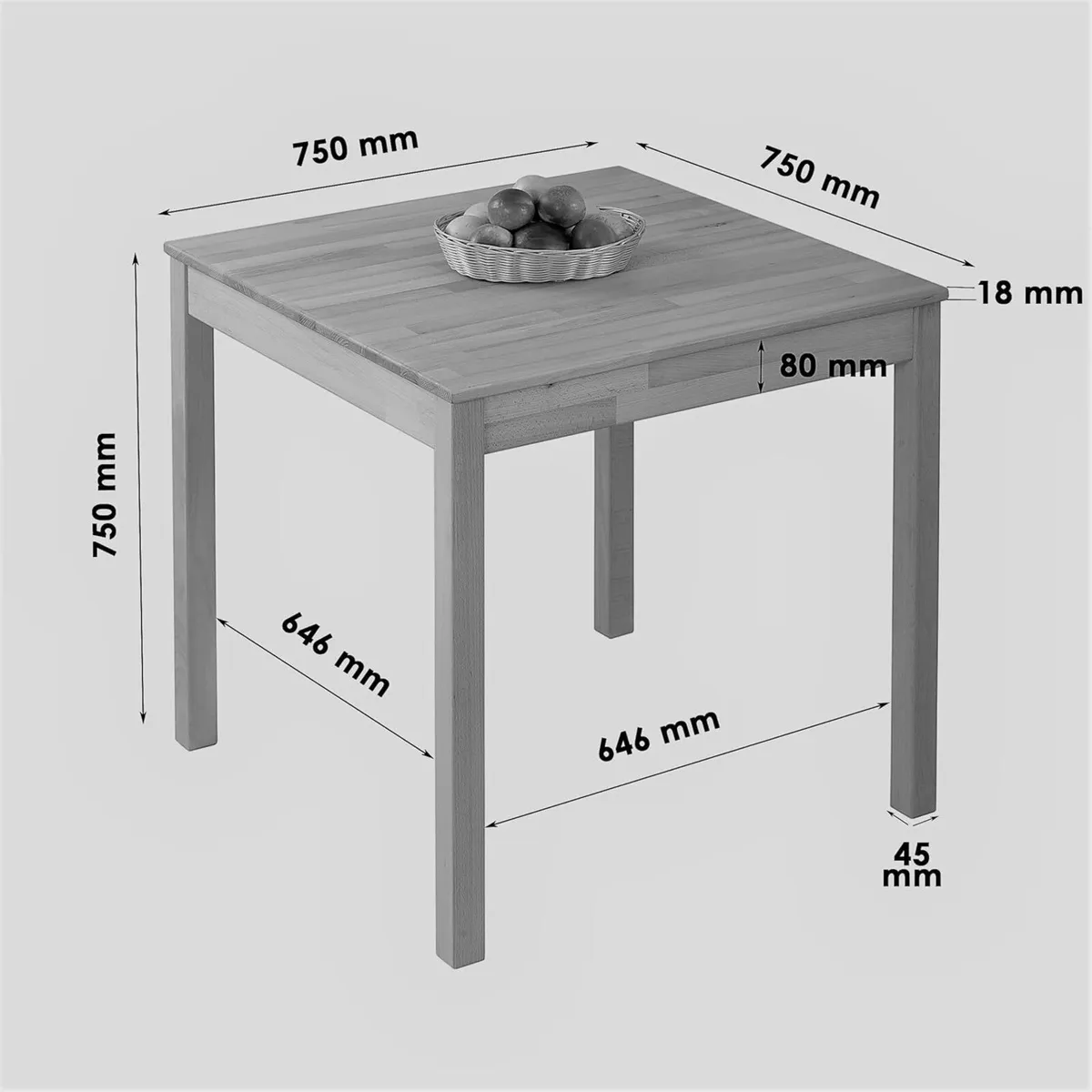 Solid Wood Table Tomas - Sturdy and Stable Wooden - Image 3