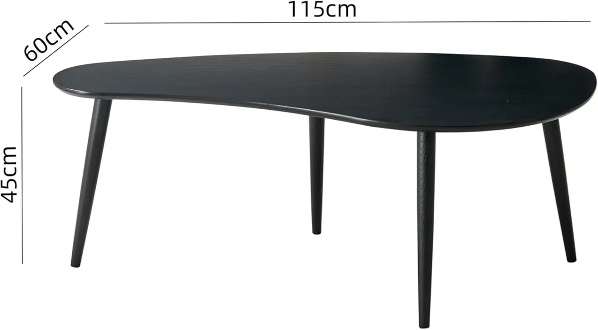 Wooden Oval Coffee Table;Mid Century Modern Side - Image 2