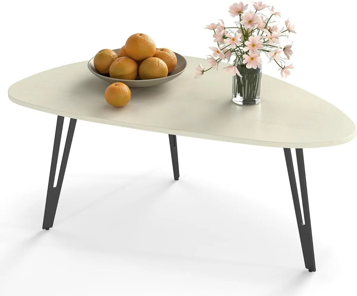 Modern Small Coffee Tables Oval White - Scandinavi - Image 1