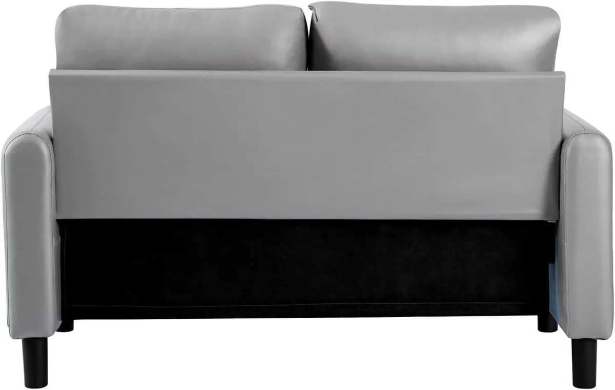 Faux Leather 2 Seater Sofa With Cushion - Comfy - Image 4