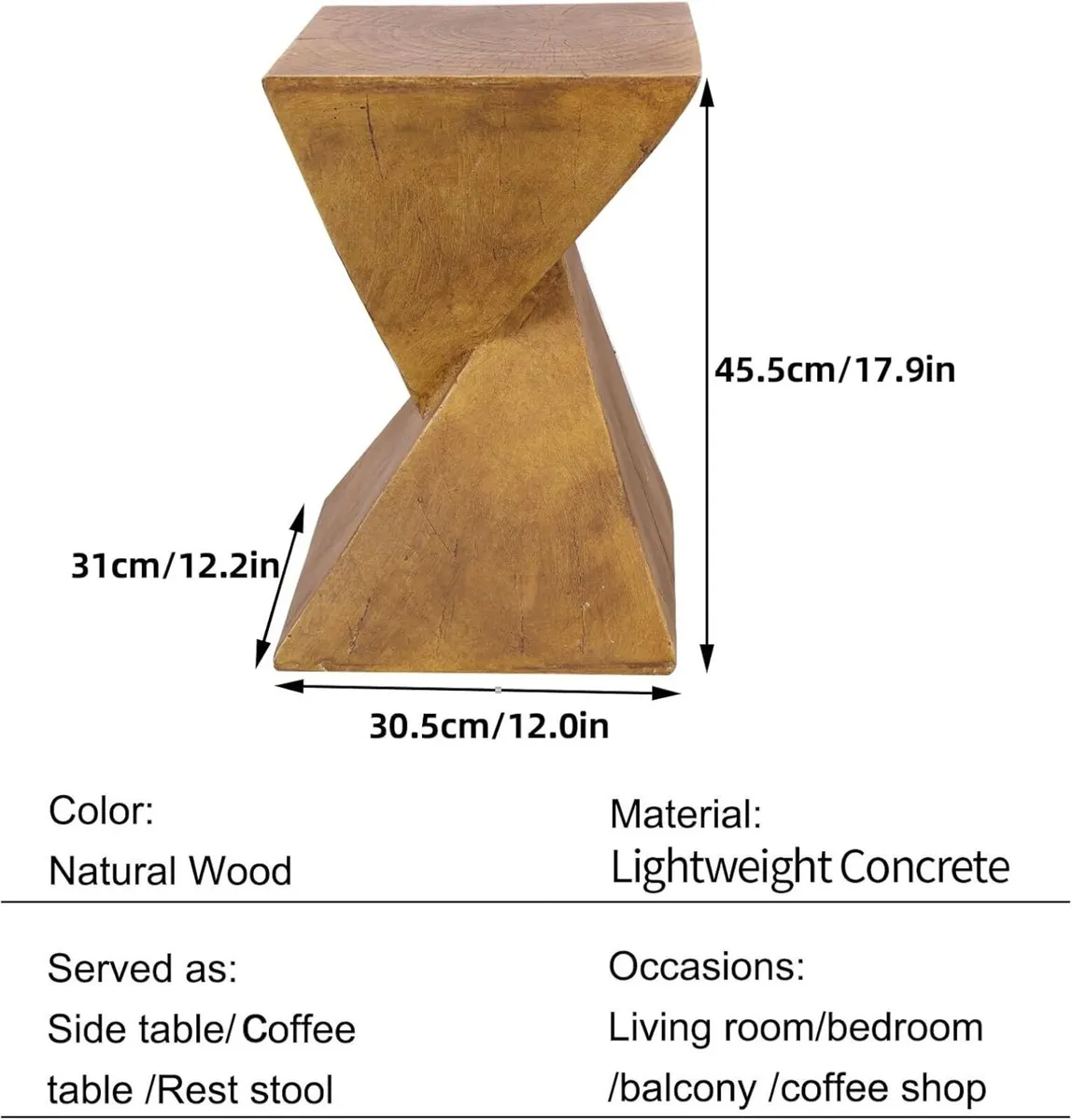 Concrete Art Side Table Lightweight: Modern - Image 2