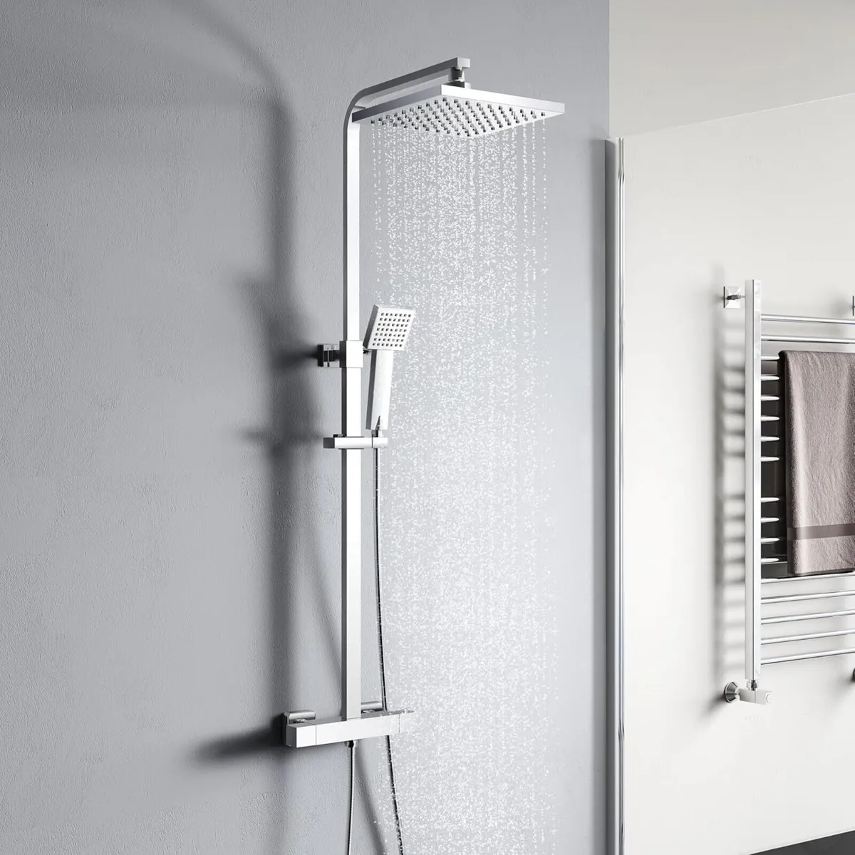 Shower Mixer Set Thermostatic with Rainfall Head - Image 1