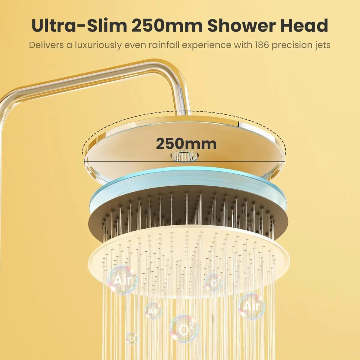 Shower Riser Rail Kit with 10 Rainfall Head High - Image 4