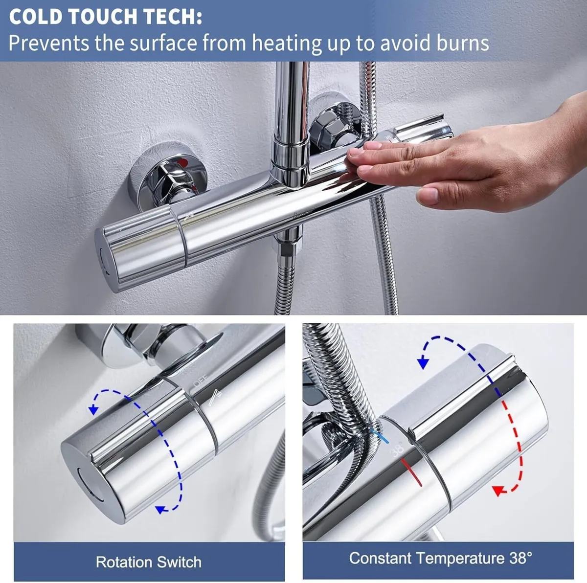 Thermostatic Shower with Mixer Set System 25cm - Image 4