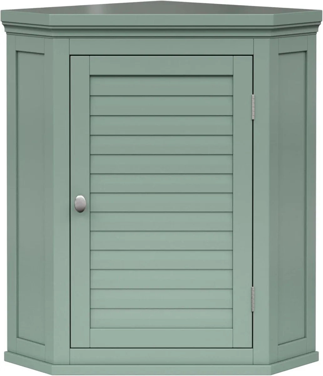 Glancy Removable Corner Wall Cabinet with Faux - Image 1