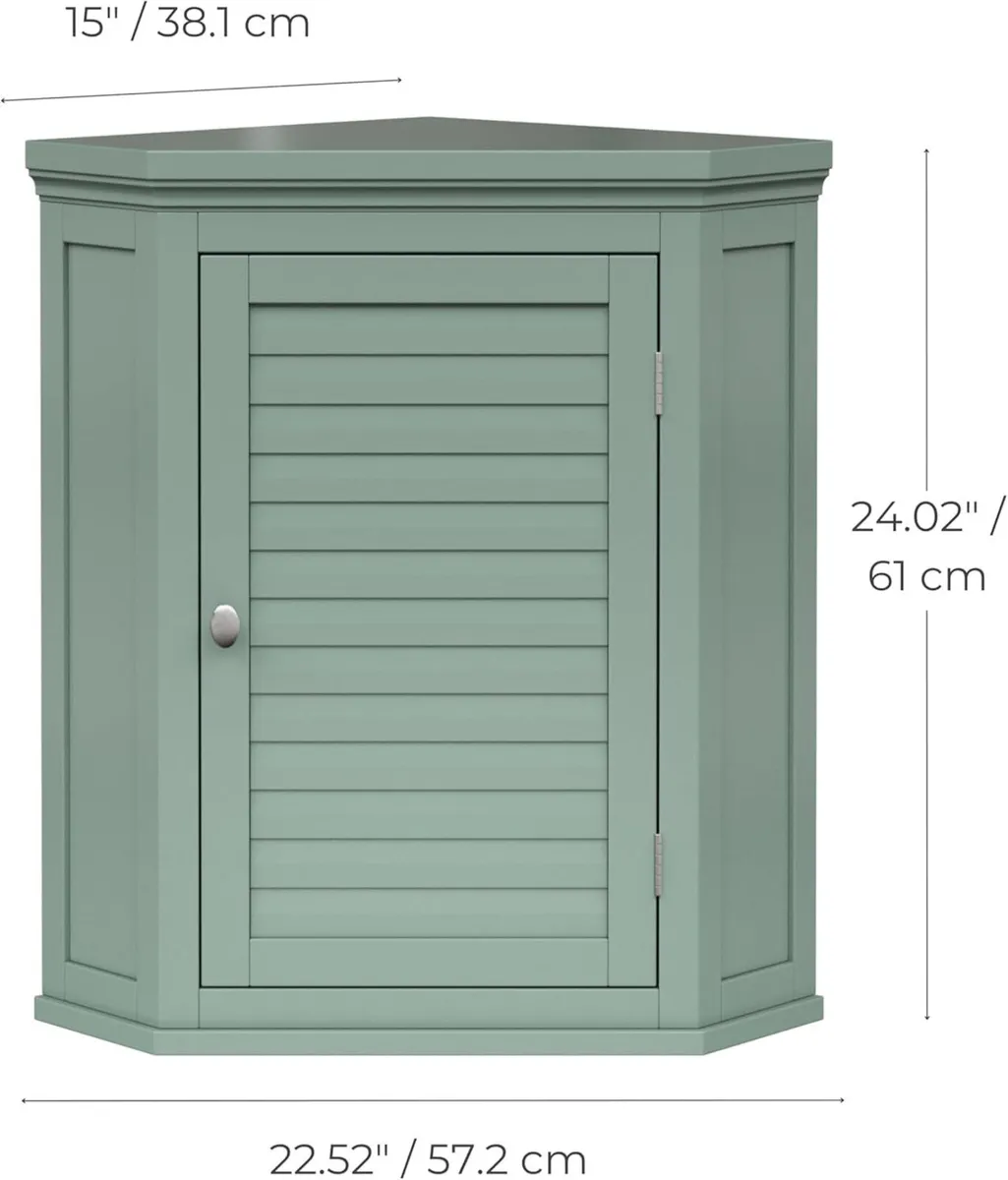 Glancy Removable Corner Wall Cabinet with Faux - Image 3