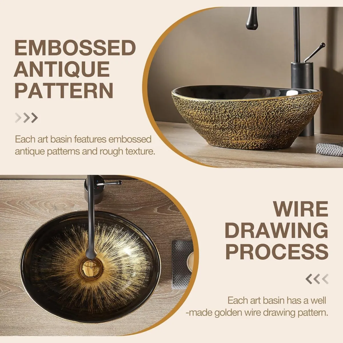 40.5 x 33.5 14 cm Oval Egg Shape Bathroom Vessel - Image 4