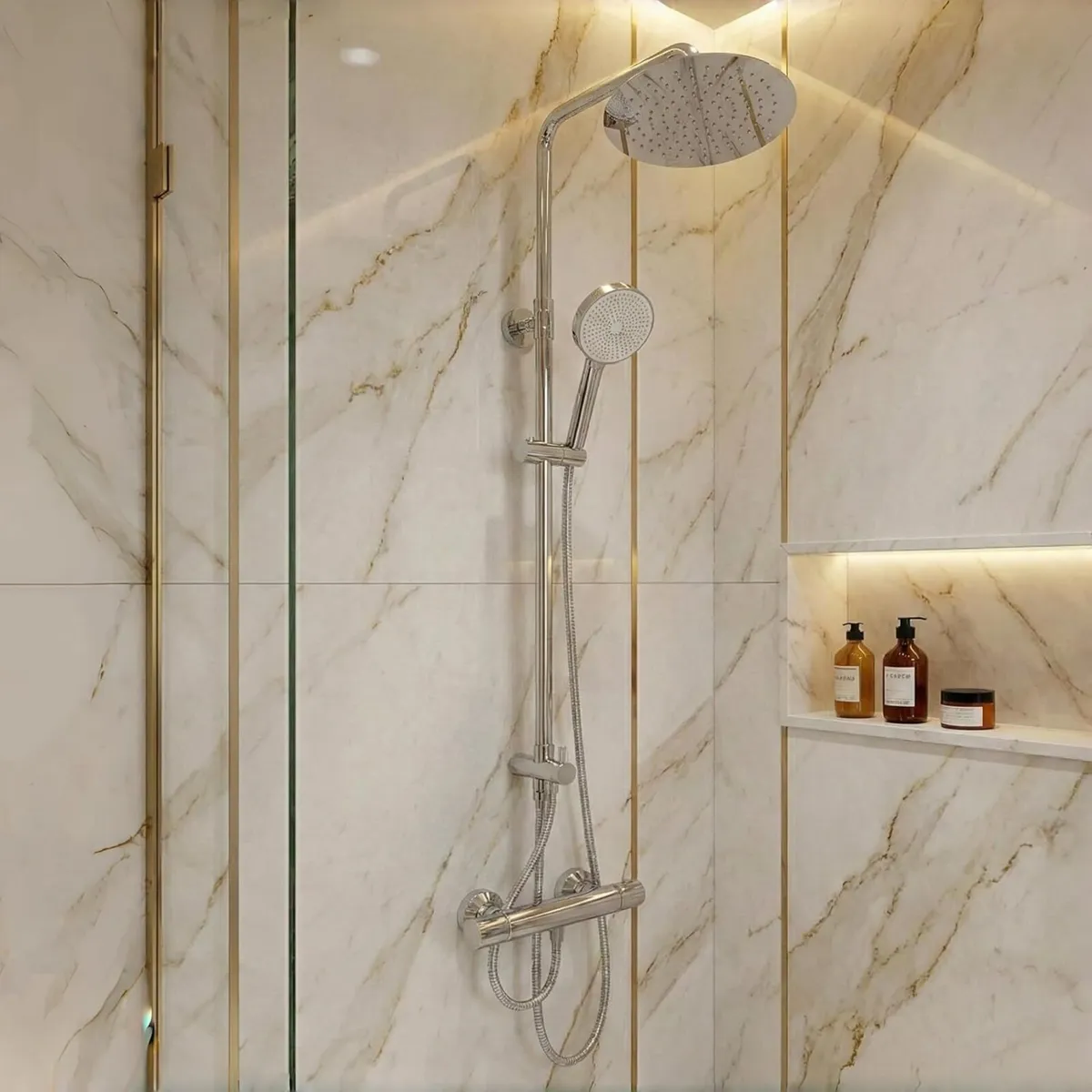 Thermostatic Shower Mixer Set with Solid Brass - Image 1