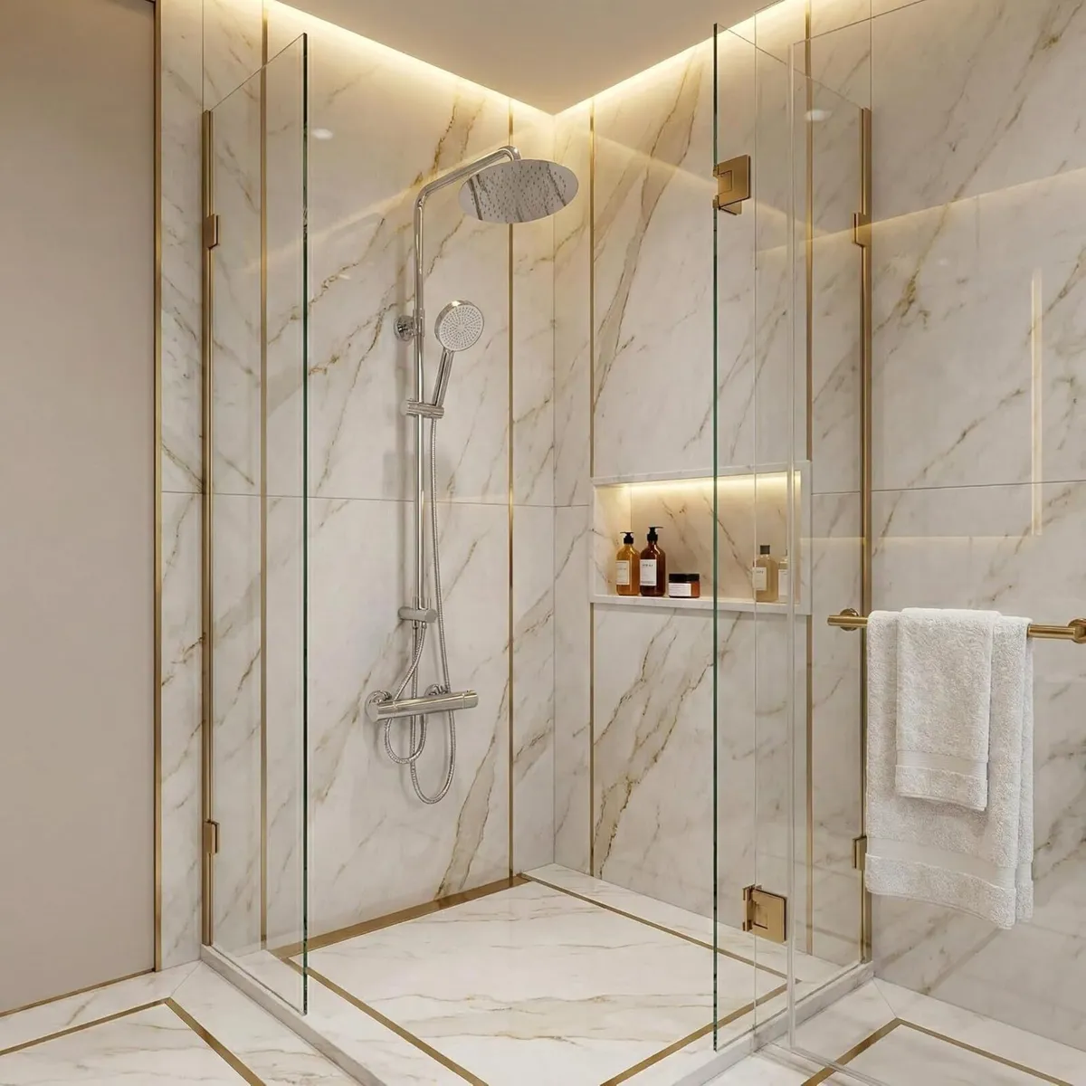 Thermostatic Shower Mixer Set with Solid Brass - Image 4