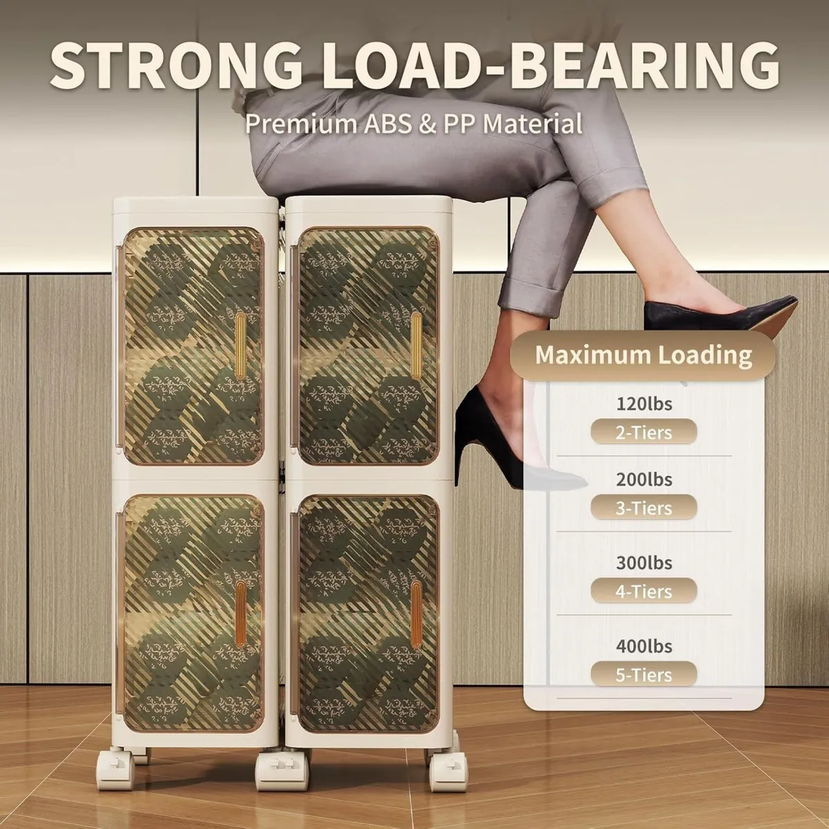 Slim Bathroom Cabinet 5 Tiers Storage Foldable - Image 4