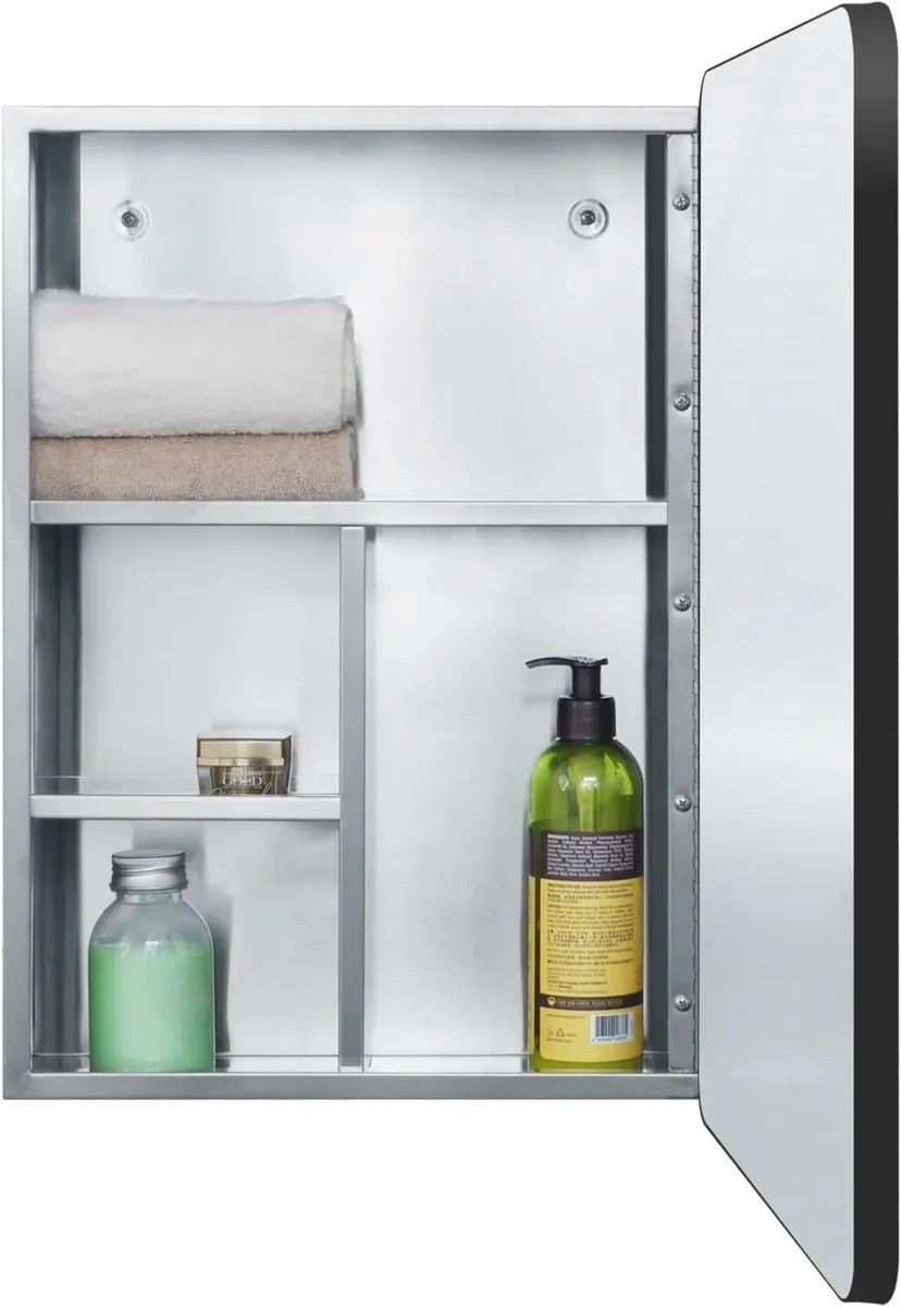 Stainless Steel Bathroom Mirror Cabinet with Matt - Image 4