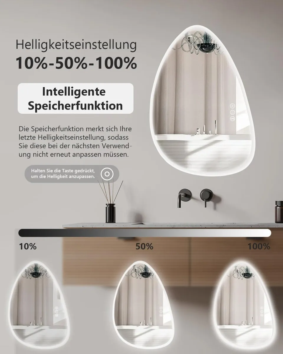 Led Bathroom Mirror with Lights 550x800mm - Image 4