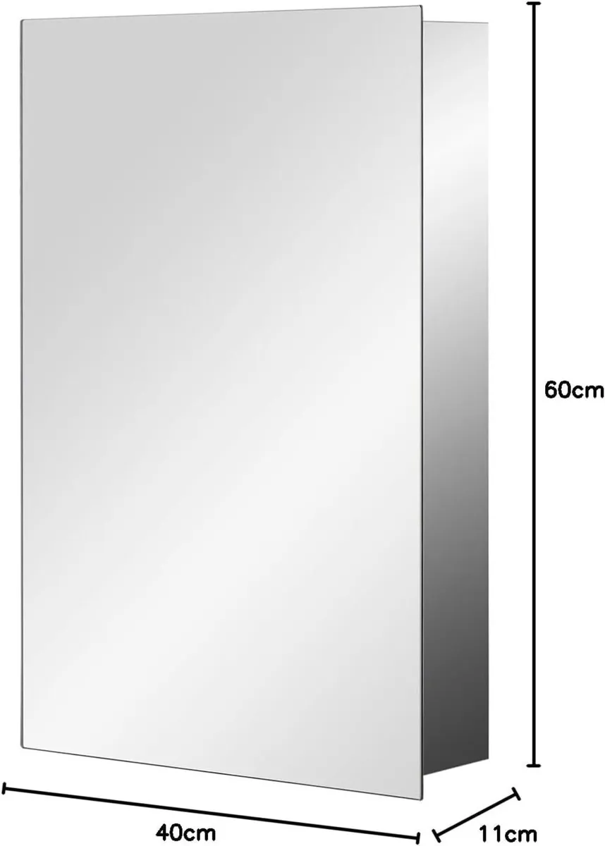 Stainless Steel Bathroom Mirror Cabinet Single - Image 3