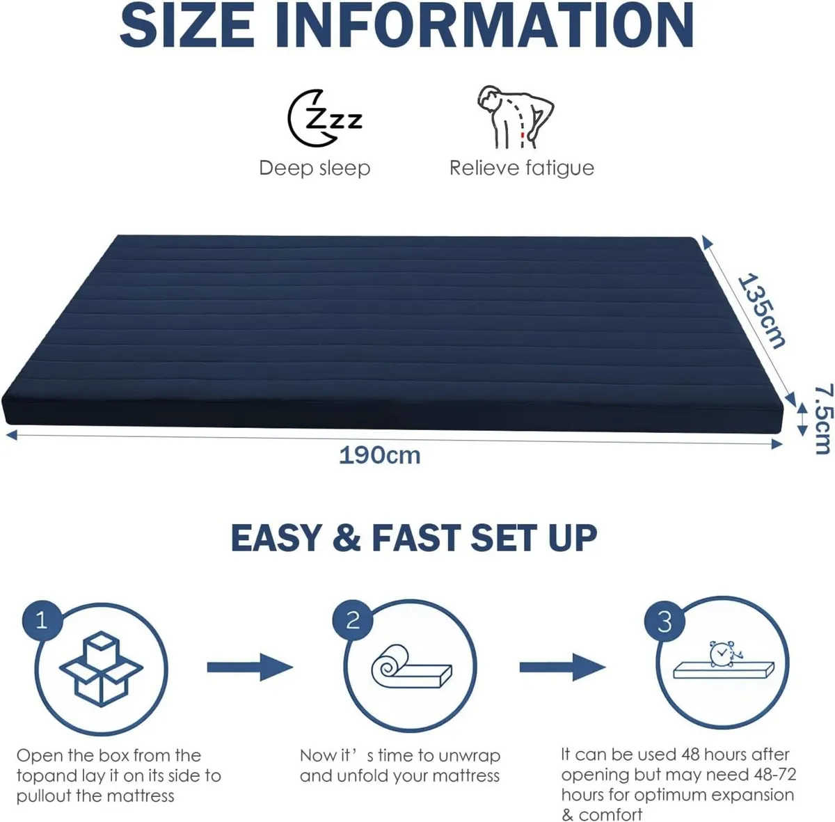 Roll Up Floor Mattress Double High Density Foam - Image 3