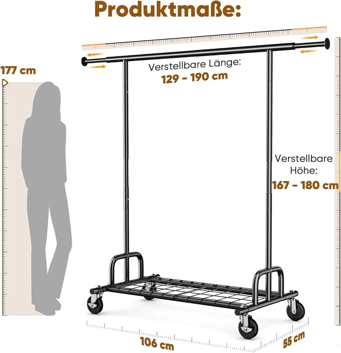 Heavy Duty Clothes Rail 238kg (525lbs) Capacity - Image 3