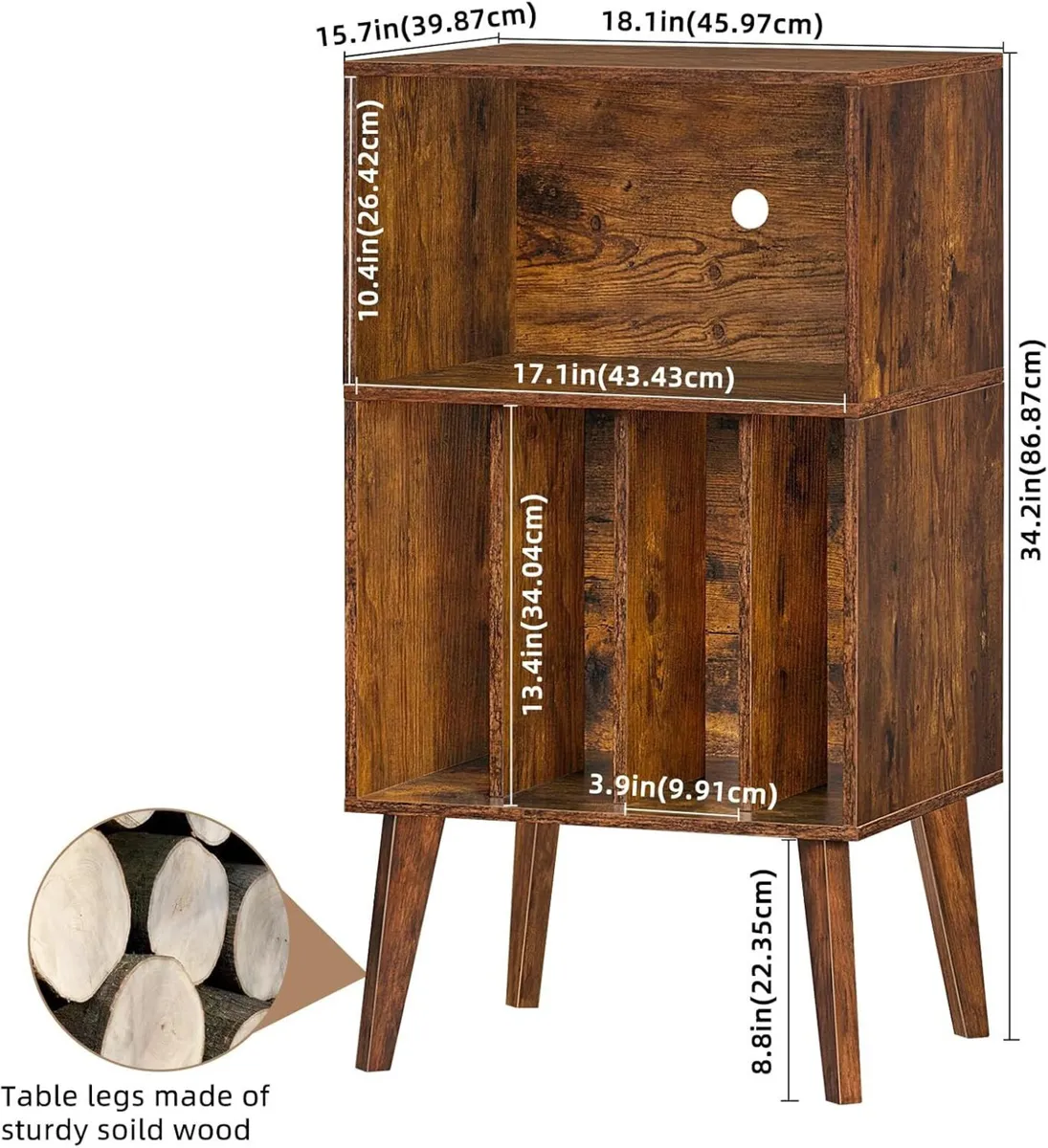 Record Player Stand Turntable Hold Up To 160 - Image 3