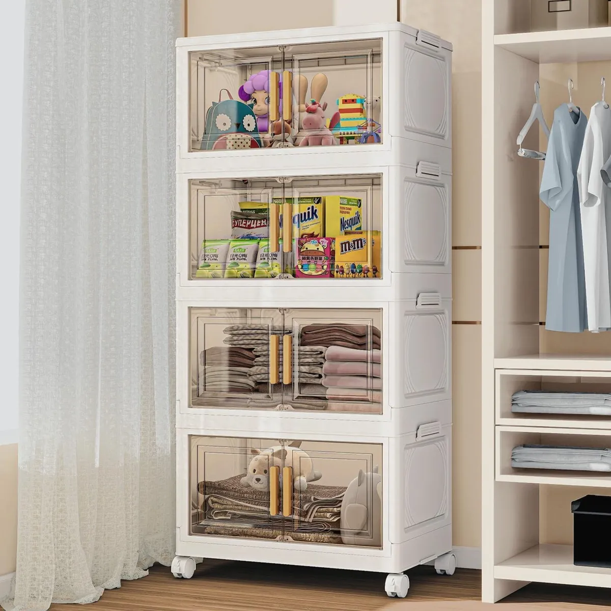 50L Stackable Storage Bins with Lids Closet - Image 1