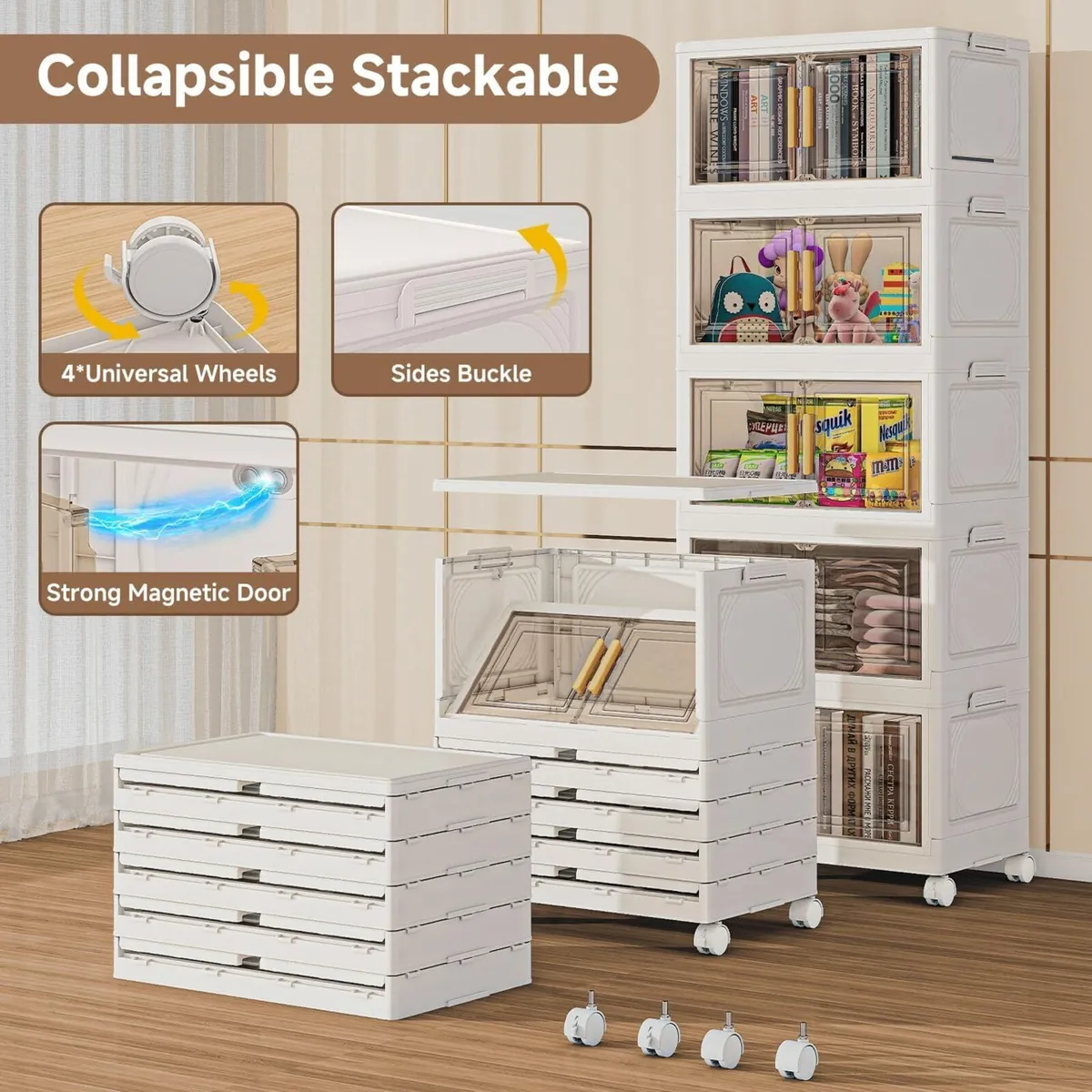 50L Stackable Storage Bins with Lids Closet - Image 3