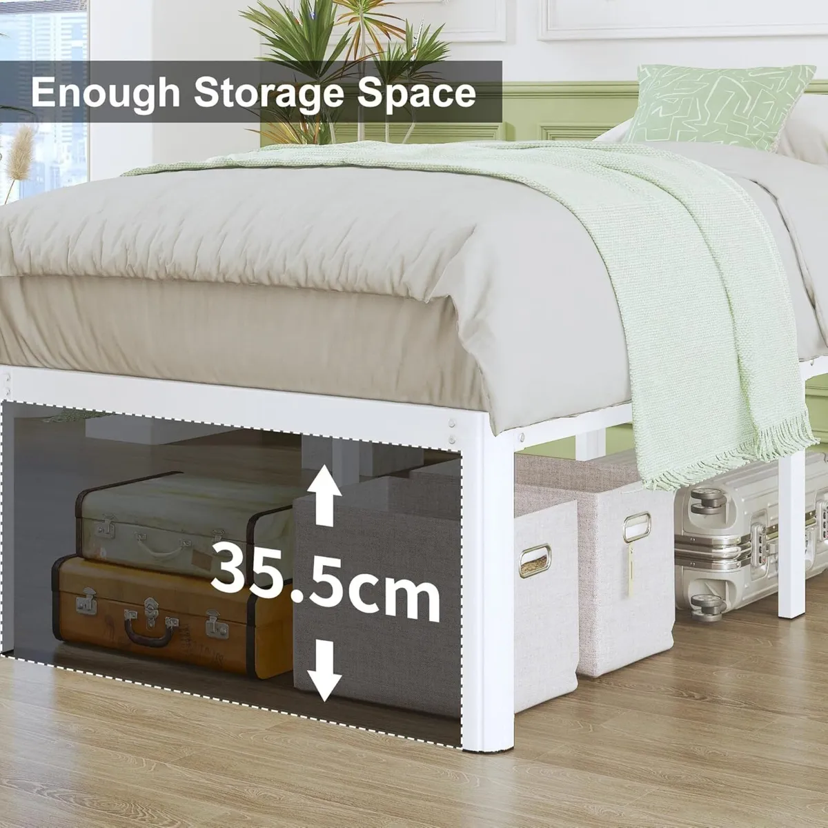 41 cm High Super King Bed Frame 180 x 200 Metal - Image 4