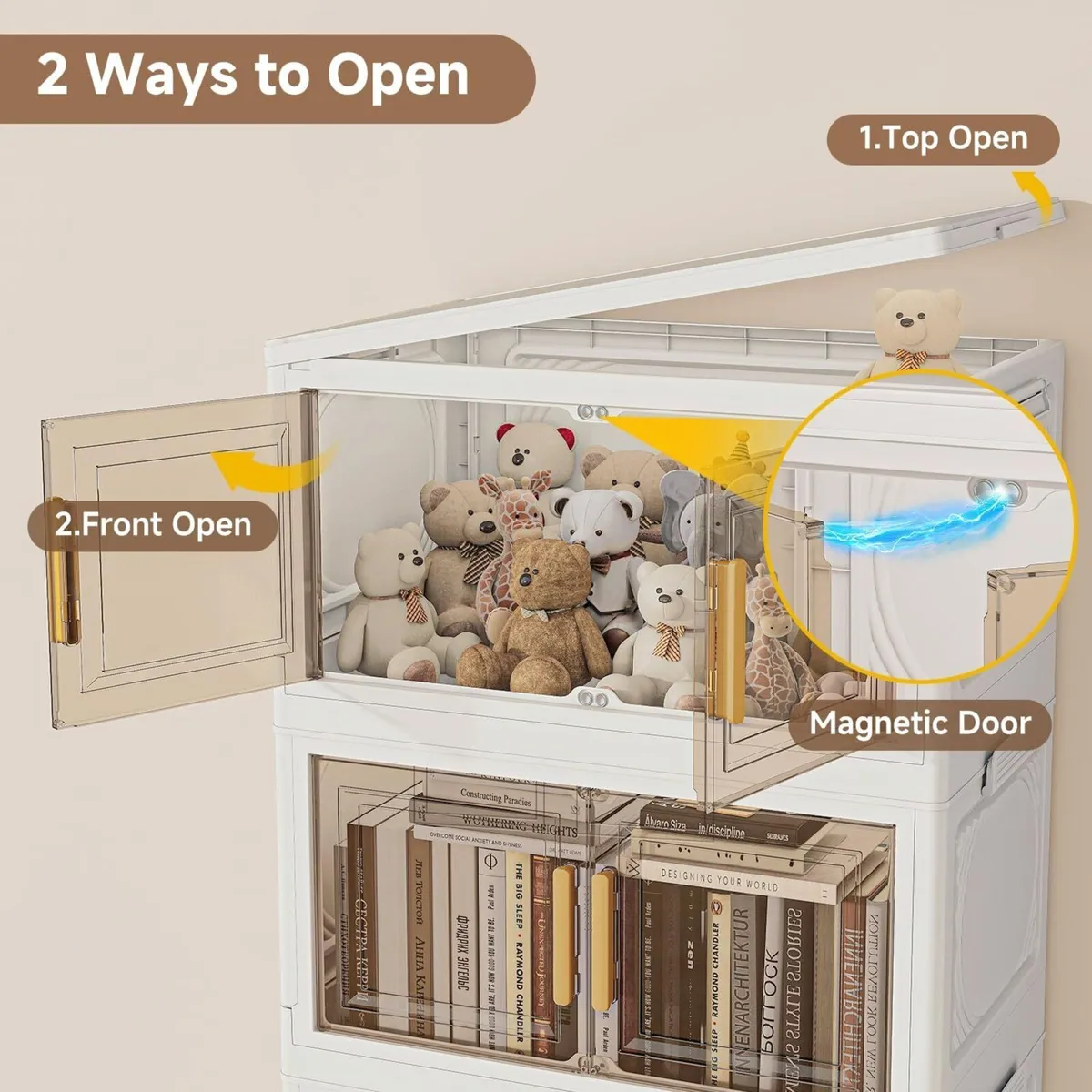 50L Stackable Storage Bins with Lids Closet - Image 4