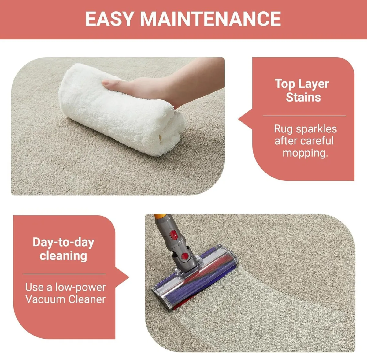 Relax Rugs Living Room 100% Polyester Non Slip - Image 4