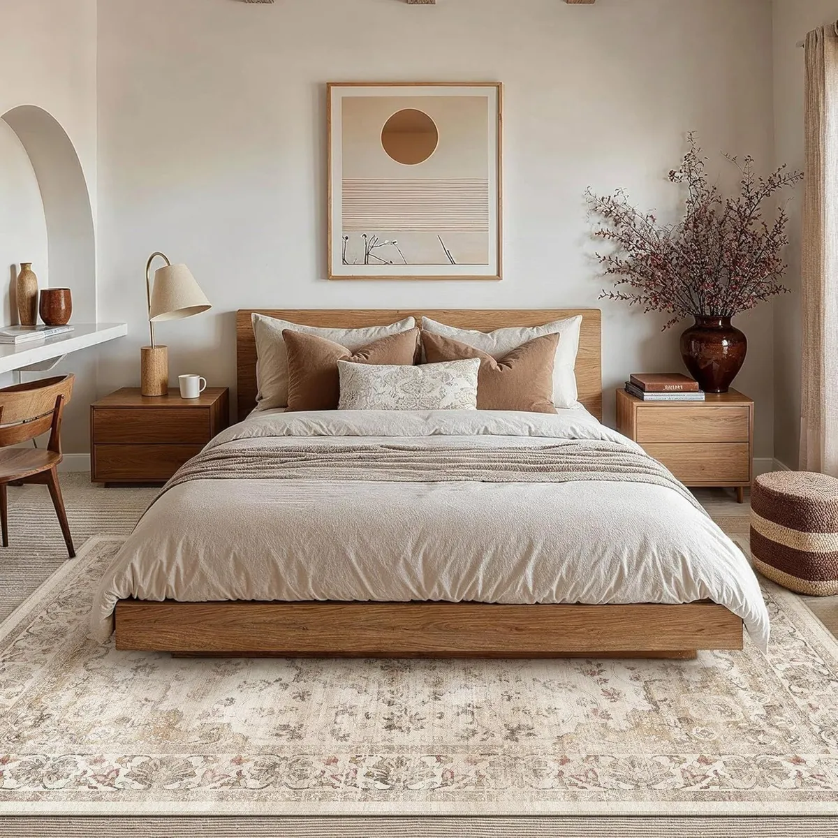 Beige Living Room Area Rug 240x300cm Machine - Image 4