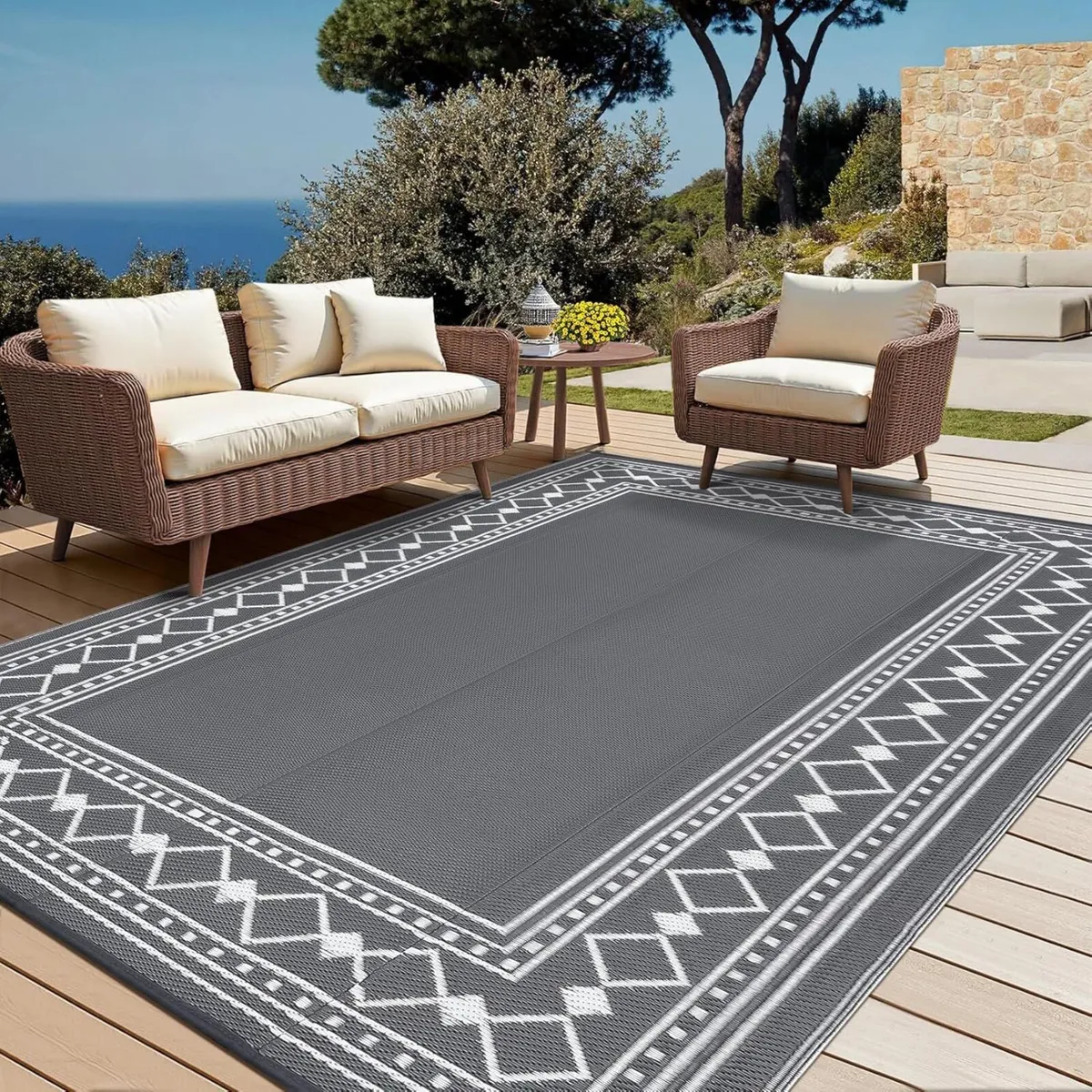 Outdoor Rug 240 x 300 cm Reversible Modern - Image 1
