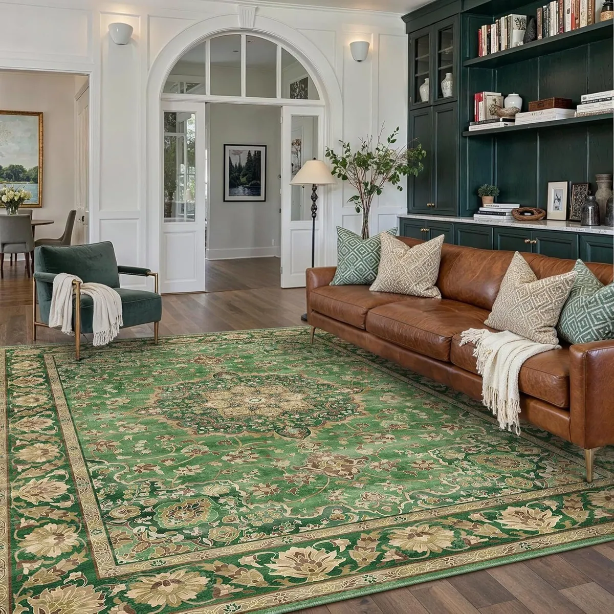 Living Room Area Green Rug 240x300cm Machine - Image 1