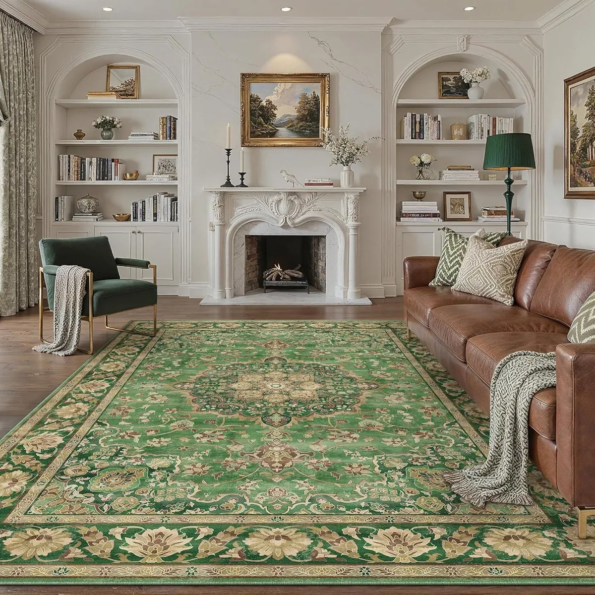 Living Room Area Green Rug 240x300cm Machine - Image 4