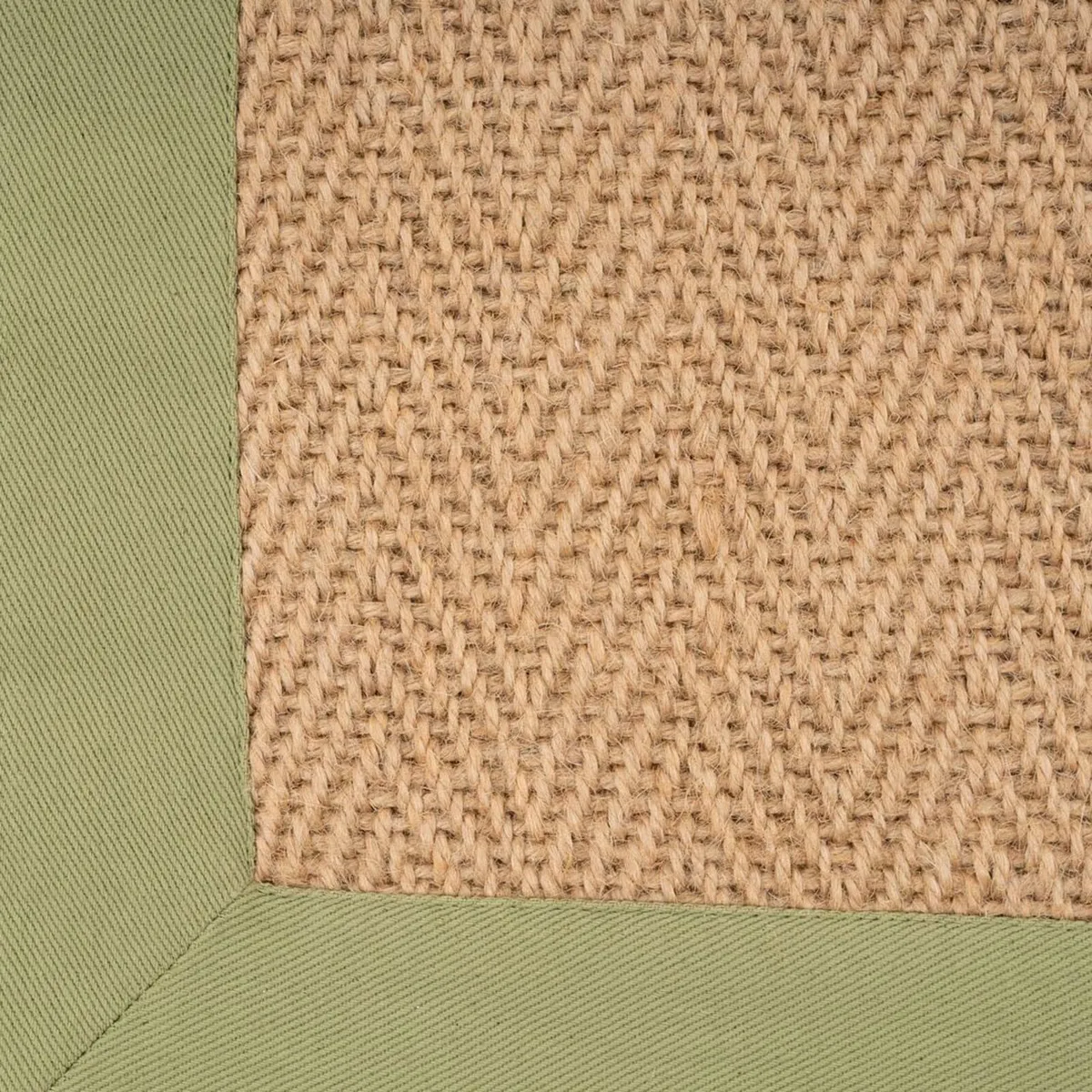 Sustainable Olive Green Cotton Border Herringbone - Image 4
