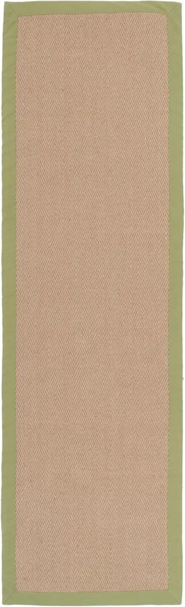 Sustainable Olive Green Cotton Border Herringbone - Image 1