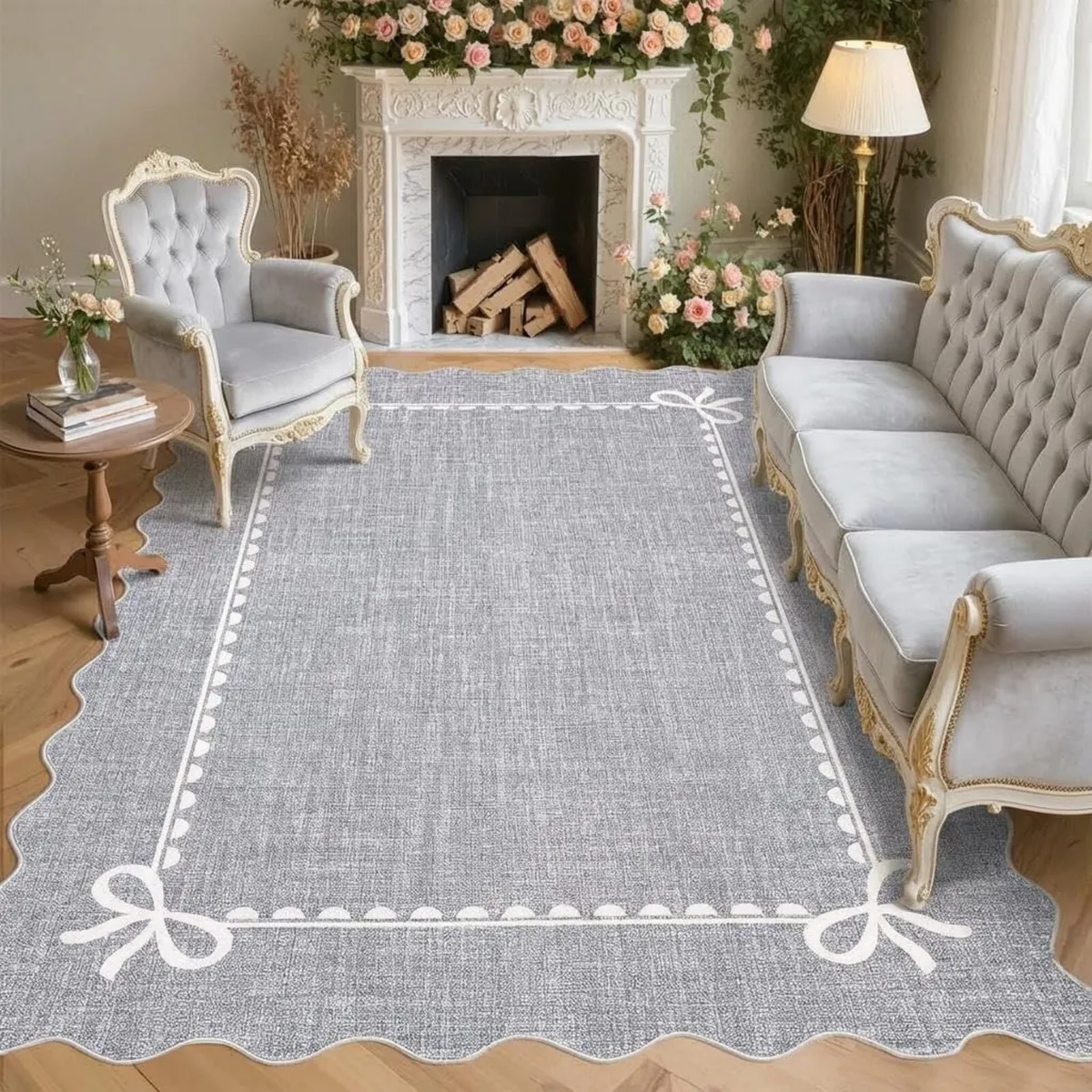 160 x 230 cm Modern Scalloped Rugs Living Room - Image 1